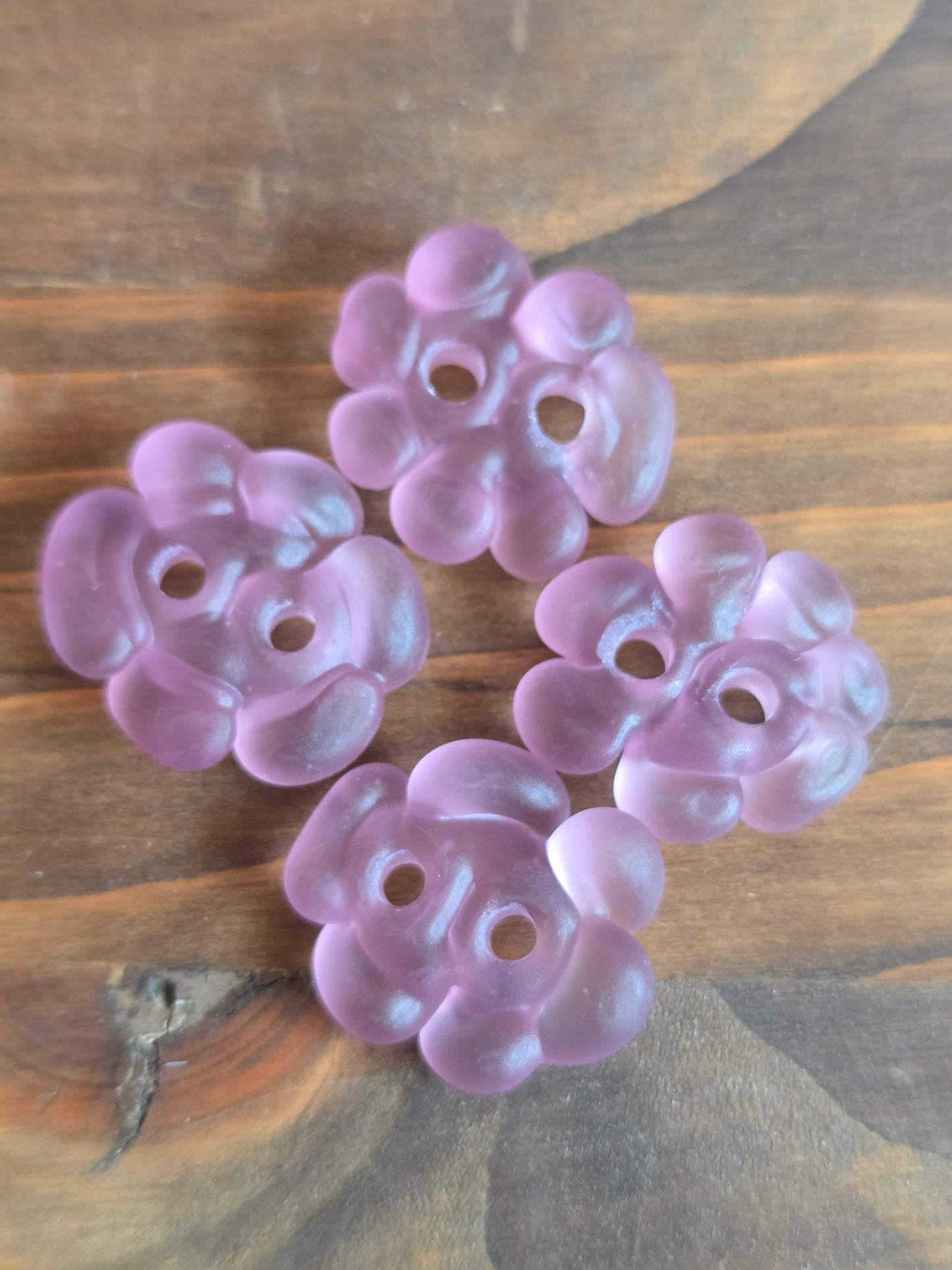 Pale Purple Sea Glass Flowers