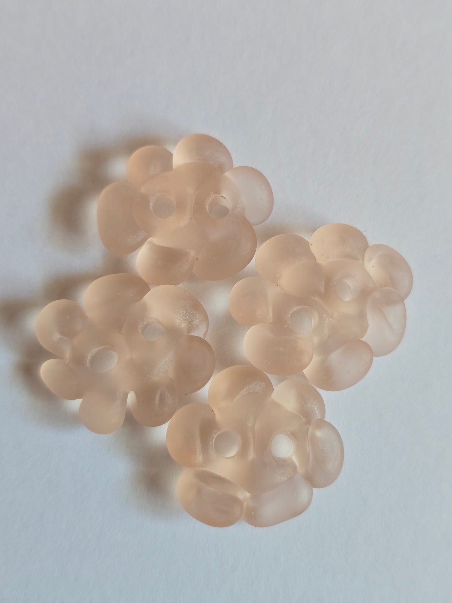 Pale Peach Sea Glass Flowers