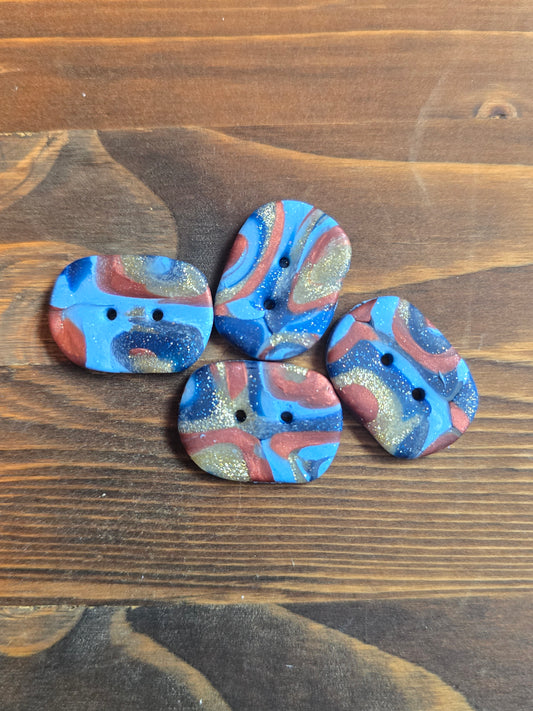 Blue and Copper Marble Rectangle