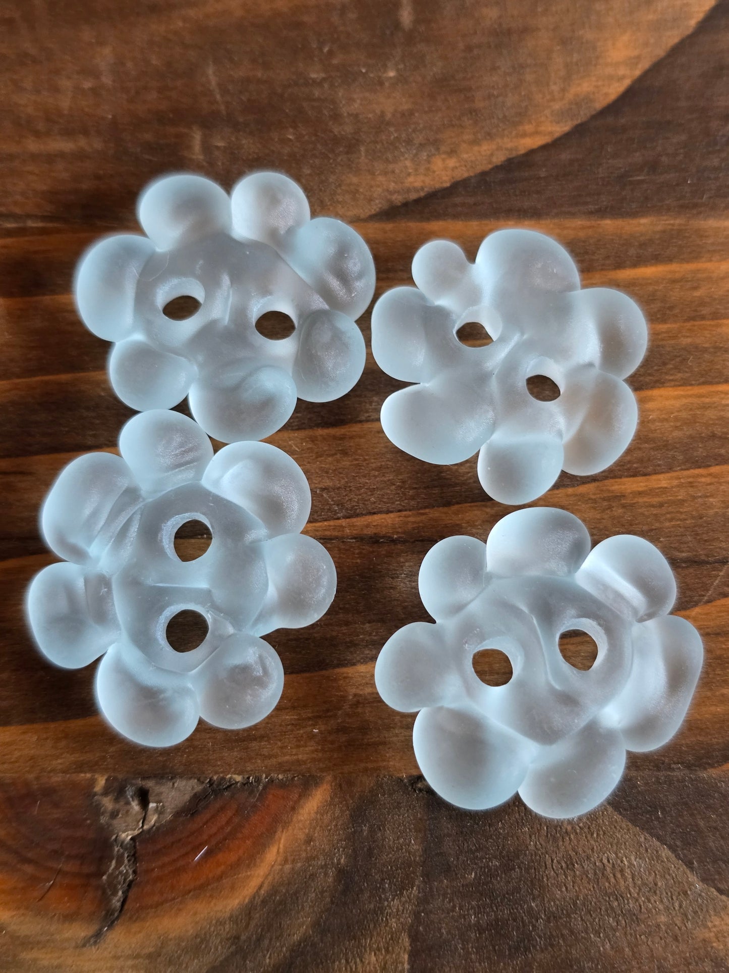 Pale Aqua Sea Glass Flowers