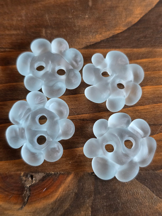 Pale Aqua Sea Glass Flowers