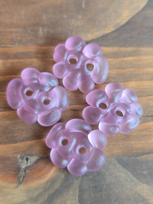 Pale Purple Sea Glass Flowers