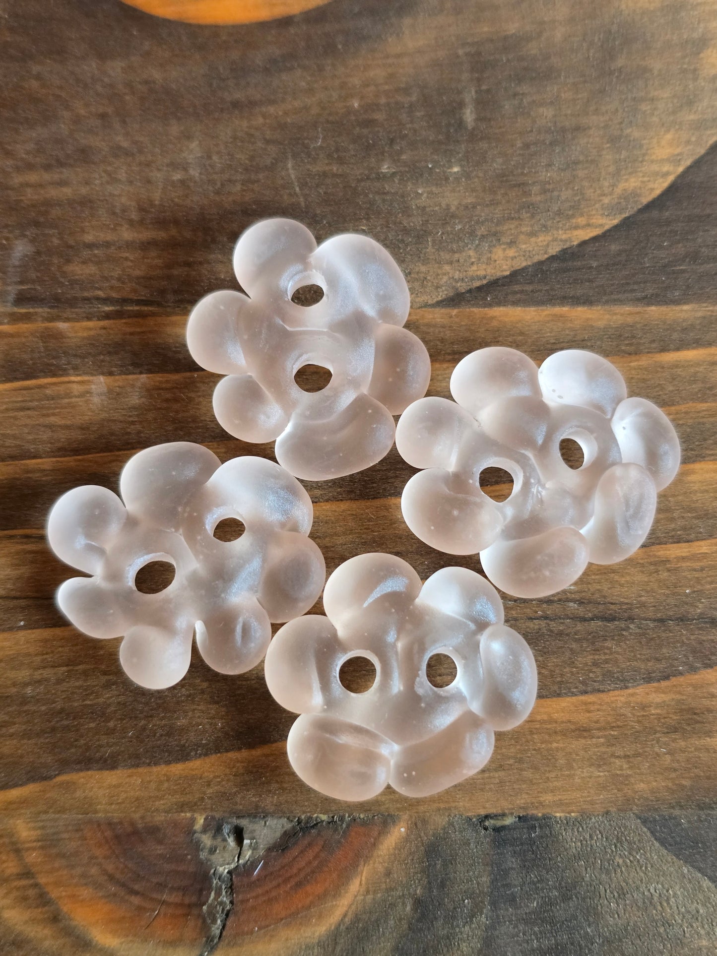 Pale Peach Sea Glass Flowers