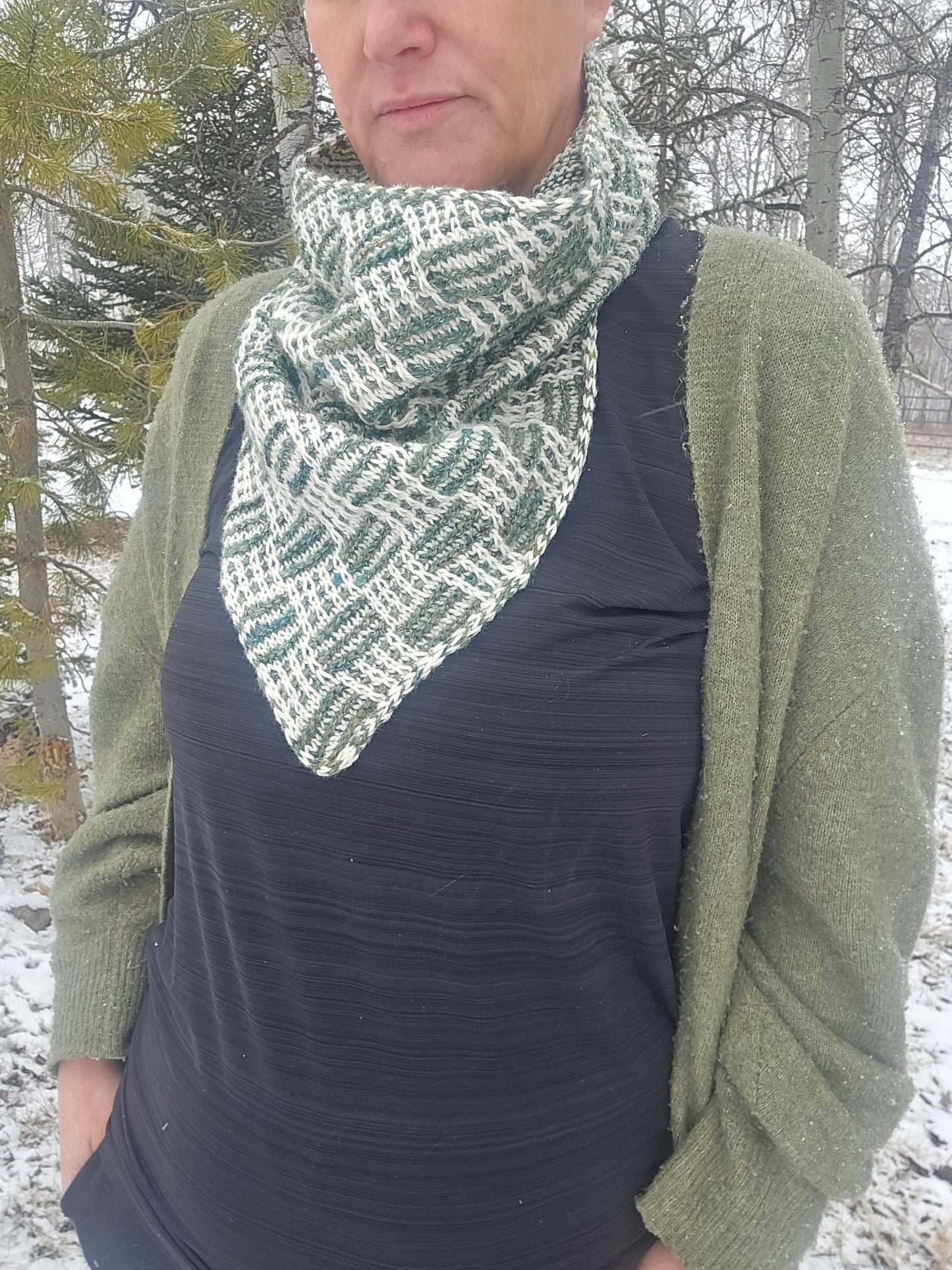 Grid Gambit Shawl Set