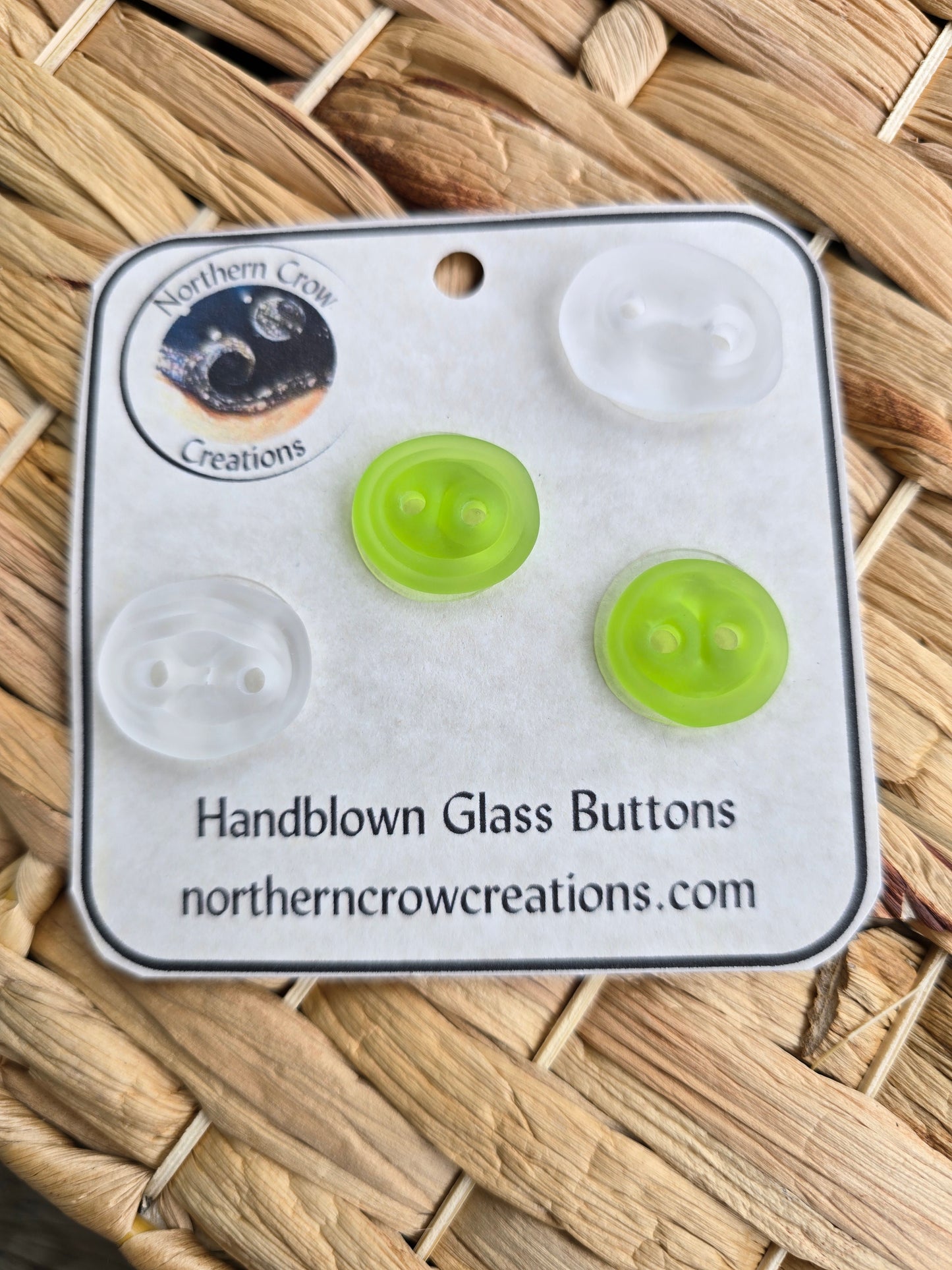 Lime and White Sea Glass