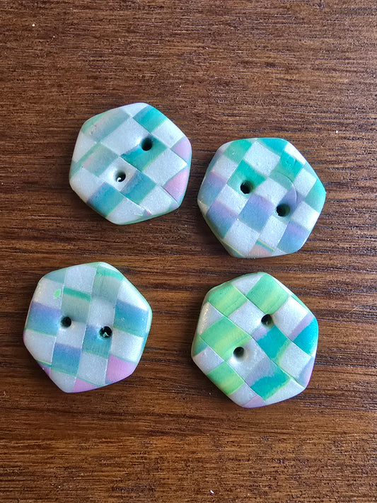 Pastel Checkerboard Hexagons