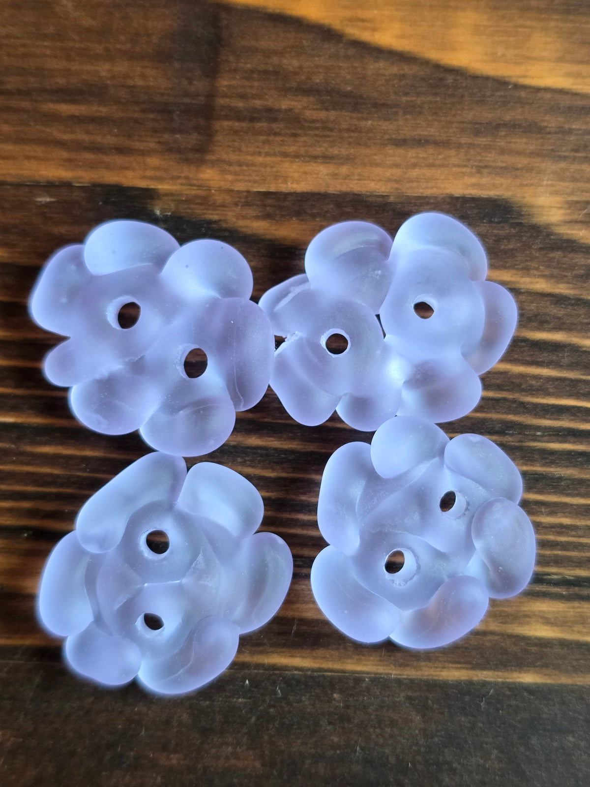 Pale Lavender Sea Glass Flowers