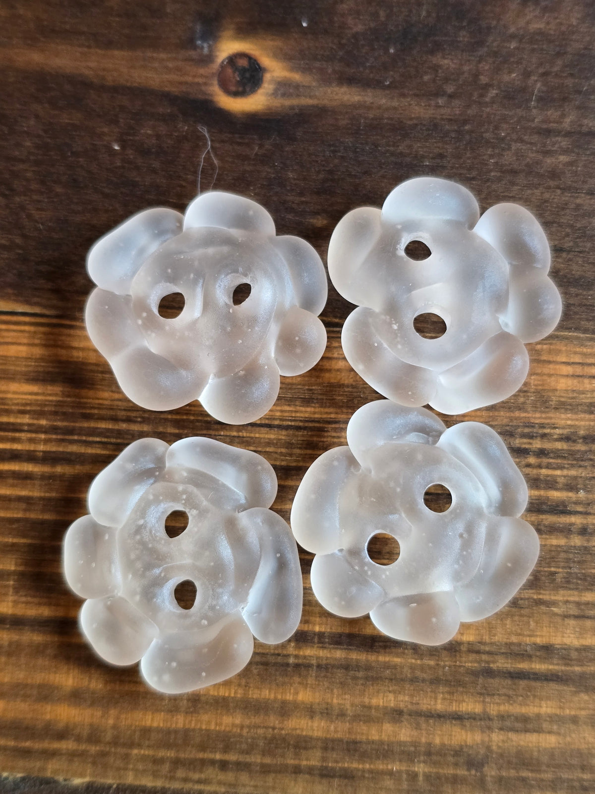 Peach Sea Glass Flowers