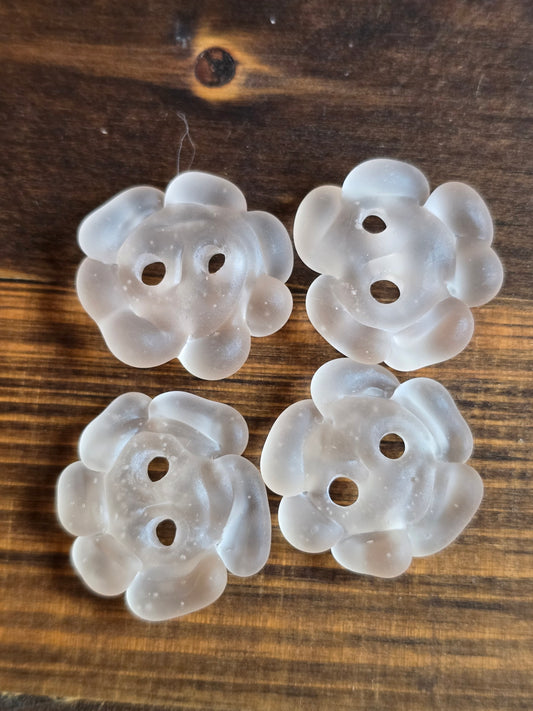 Peach Sea Glass Flowers